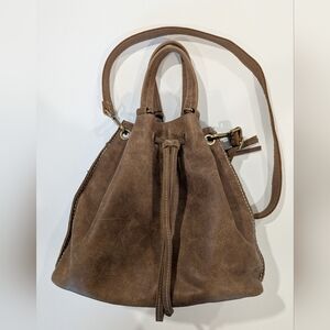 Roots Hailee Brown Leather Bucket Bag